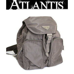 Prada Backpack Triangle Logo Double Pockets Nylon Black